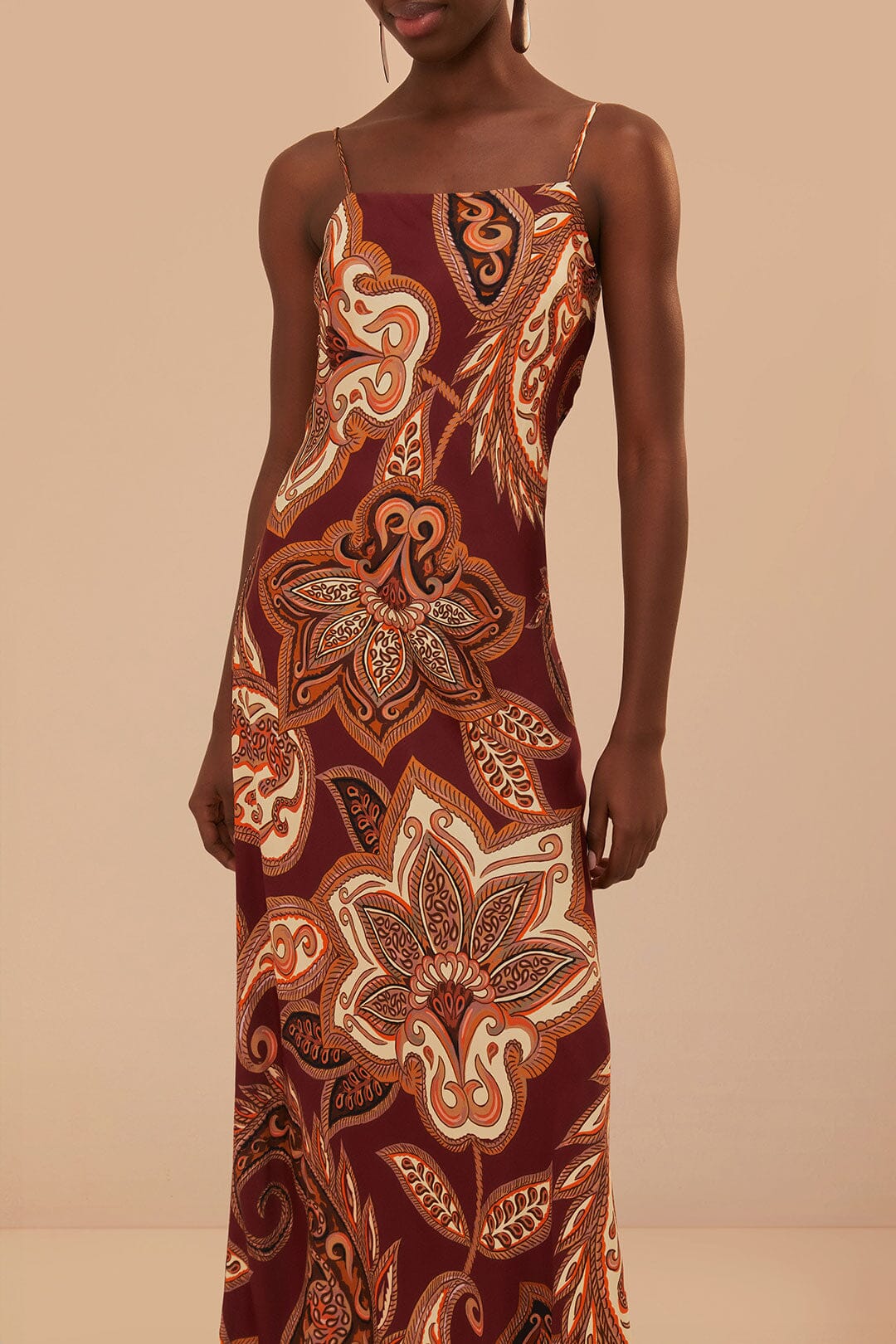 DJV_Leopard Paisley Burgundy Robes midi - Leopard Paisley Burgundy