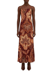 Leopard-print cashmere midi dress - Bordeaux