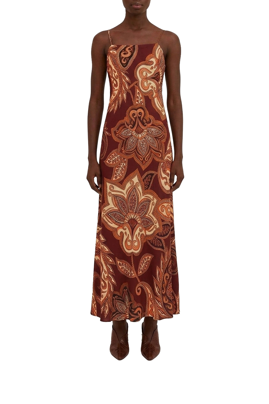 Leopard-print cashmere midi dress - Bordeaux