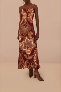 DJV_Leopard Paisley Burgundy Robes midi - Leopard Paisley Burgundy