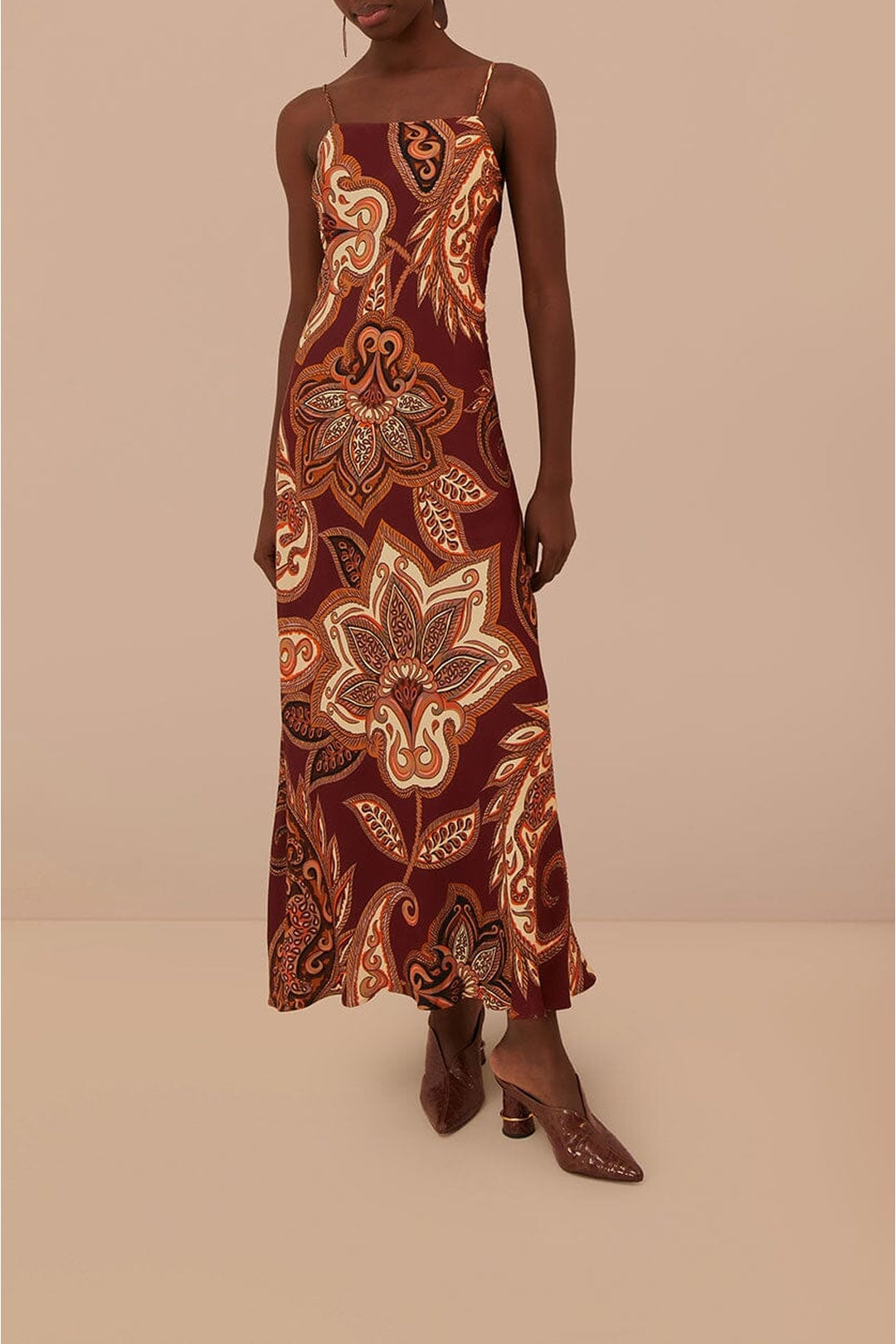 DJV_Leopard Paisley Burgundy Robes midi - Leopard Paisley Burgundy