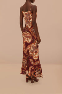 DJV_Leopard Paisley Burgundy Robes midi - Leopard Paisley Burgundy