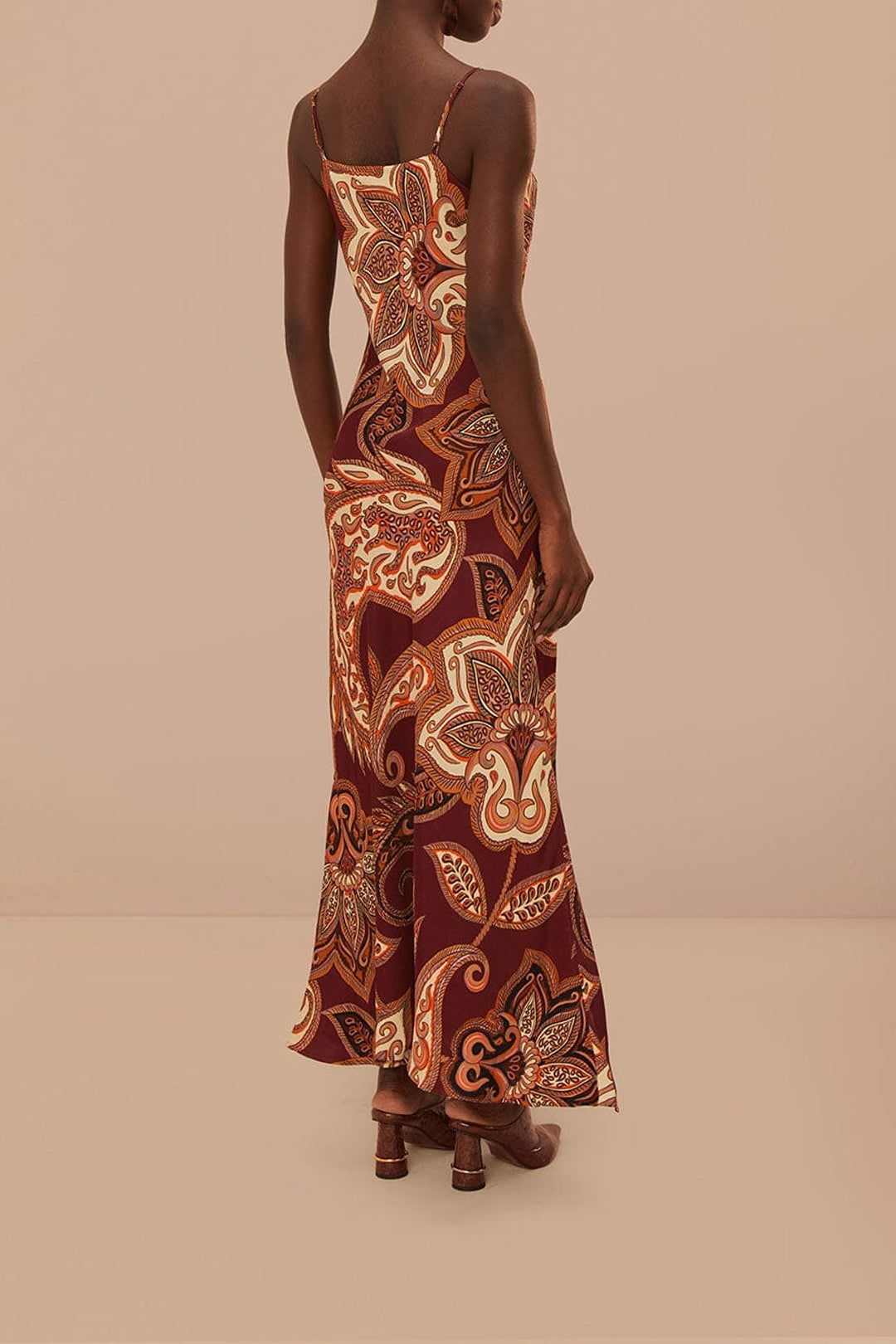 DJV_Leopard Paisley Burgundy Robes midi - Leopard Paisley Burgundy