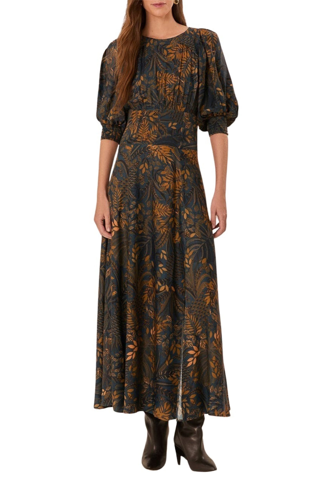 Dotted Forest Teal Robe midi - Dotted Forest Teal