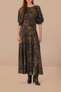 Dotted Forest Teal Robe midi - Dotted Forest Teal