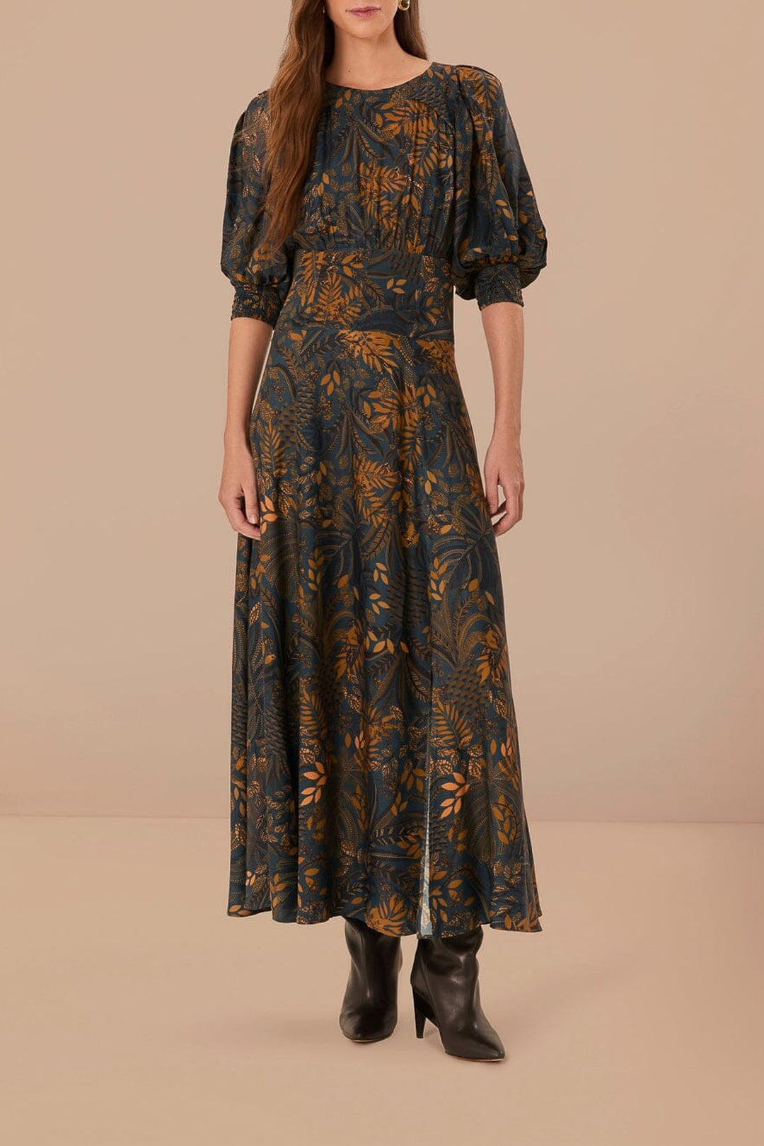 Dotted Forest Teal Robe midi - Dotted Forest Teal