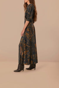 Dotted Forest Teal Robe midi - Dotted Forest Teal