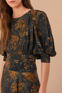Dotted Forest Teal Robe midi - Dotted Forest Teal