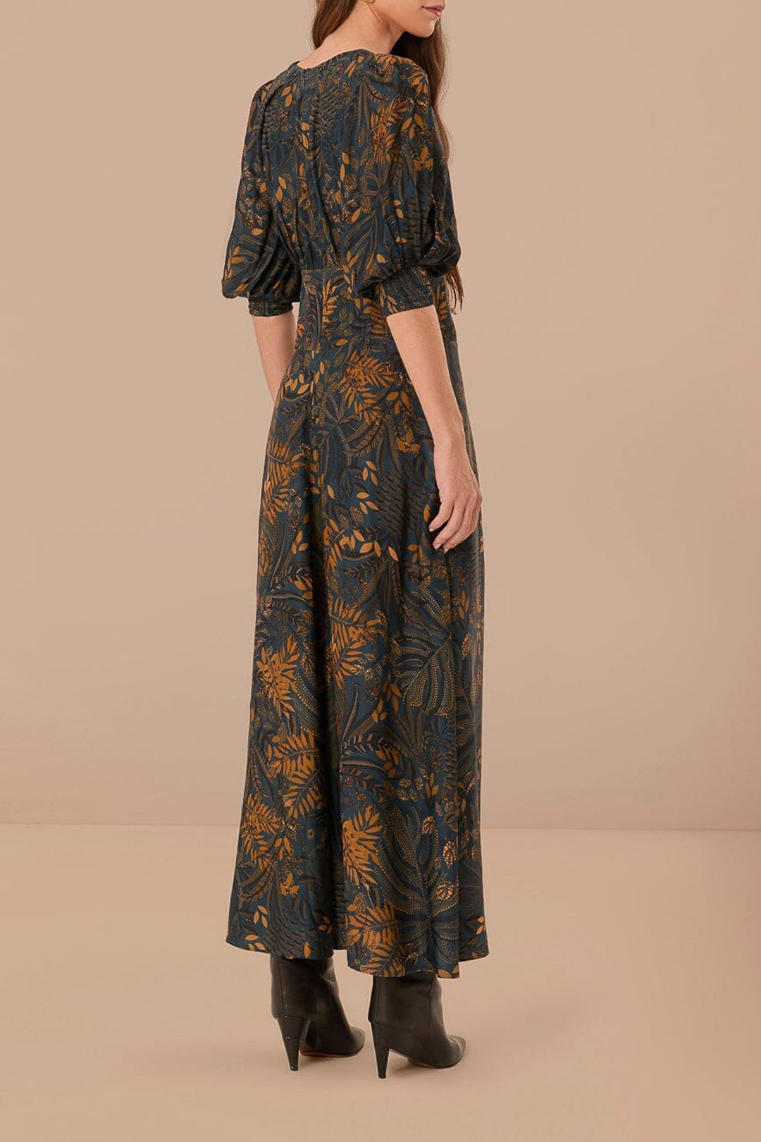 Dotted Forest Teal Robe midi - Dotted Forest Teal