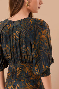 Dotted Forest Teal Robe midi - Dotted Forest Teal