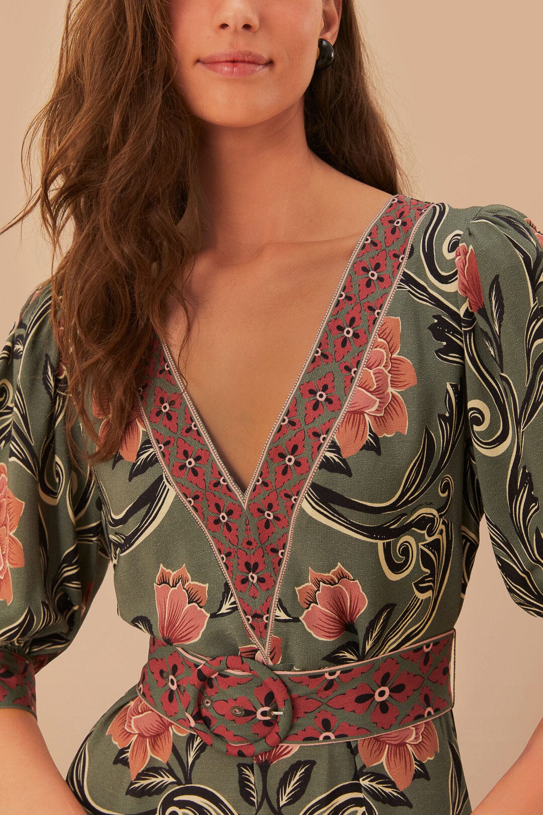 NEW_Arabesque Floral Green Robes longues - Arabesque Floral Green