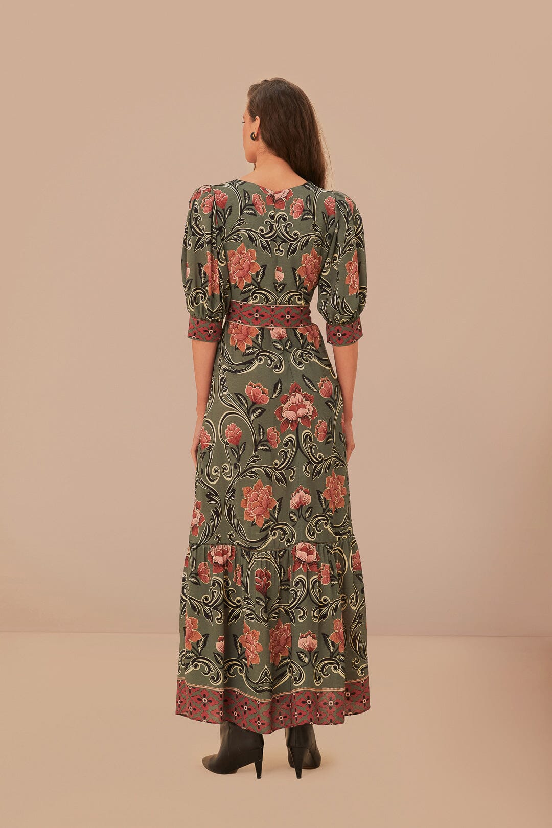 NEW_Arabesque Floral Green Robes longues - Arabesque Floral Green