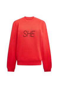 Printed long-sleeved jumper - Scarlet