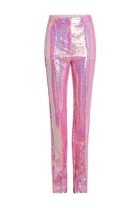 Pantalon droit à sequins - Pink Irridescent