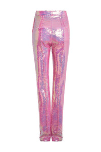 Pantalon droit à sequins - Pink Irridescent