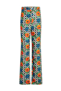 Pantalon de tailleur en coton imprimé - Orange Flower