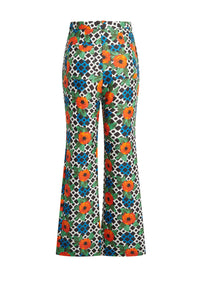 Pantalon de tailleur en coton imprimé - Orange Flower