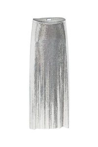 Jupe mi-longue portefeuille - Silver