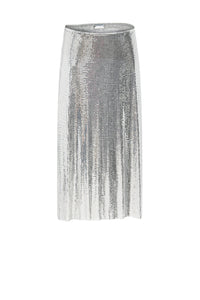 Jupe mi-longue portefeuille - Silver