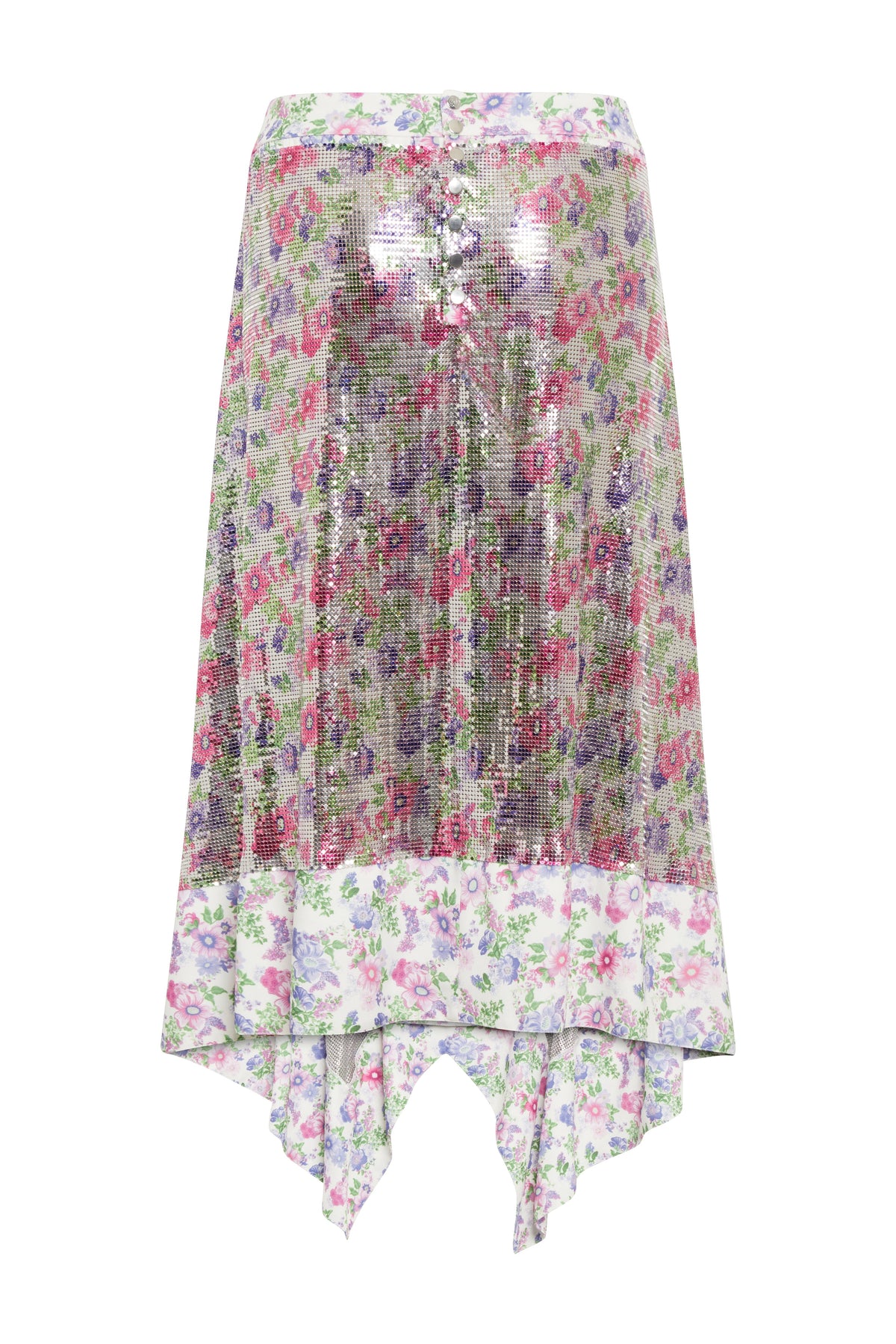 Jupe asymétrique et pailletée - Off White Mecanic Flower