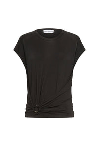 Ruched top with rings - Black