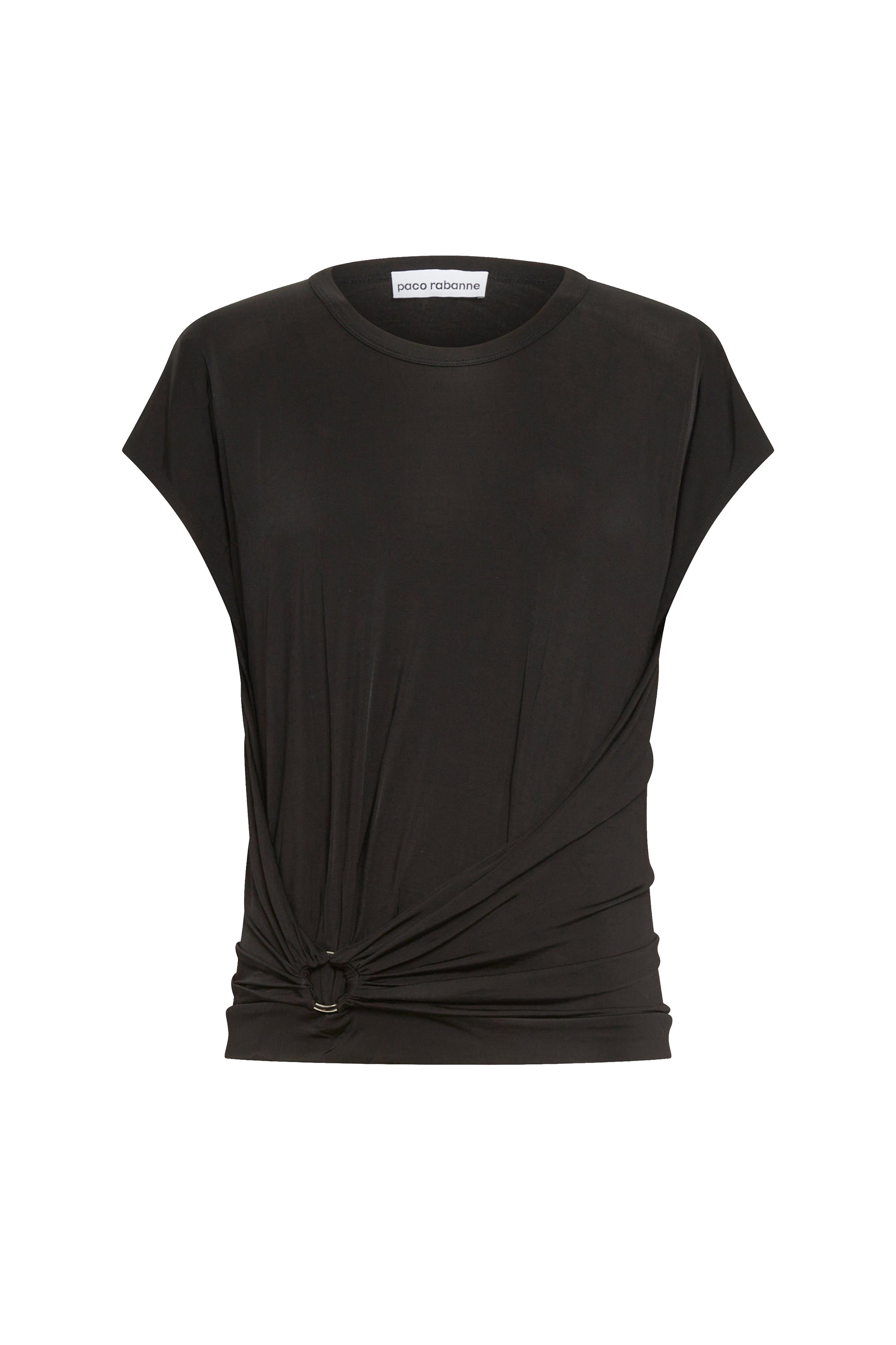 Ruched top with rings - Black