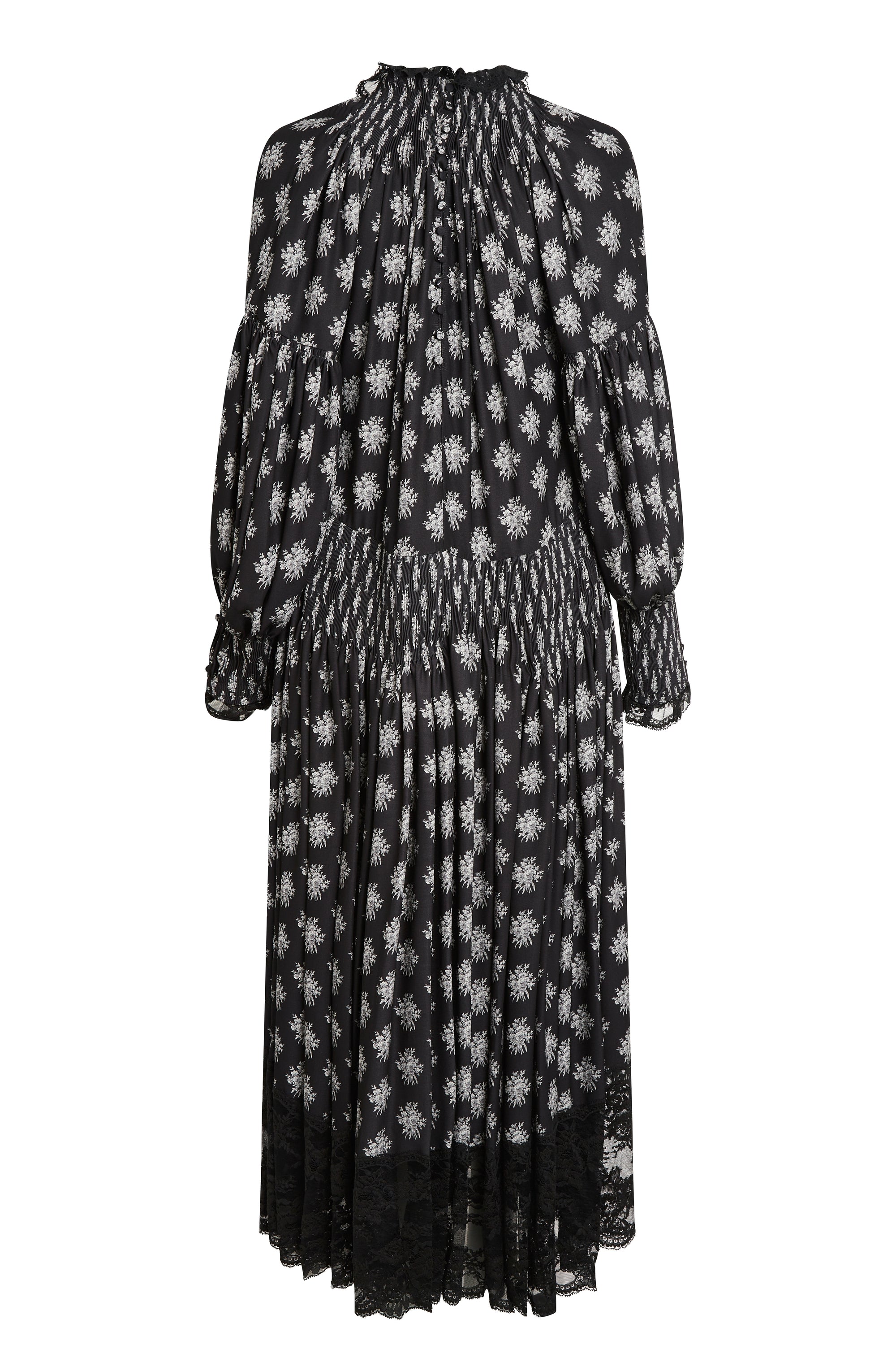 Robe longue imprimée - Black Little Bouquet
