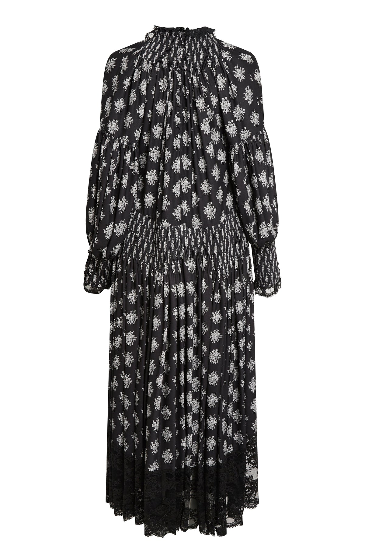 Robe longue imprimée - Black Little Bouquet