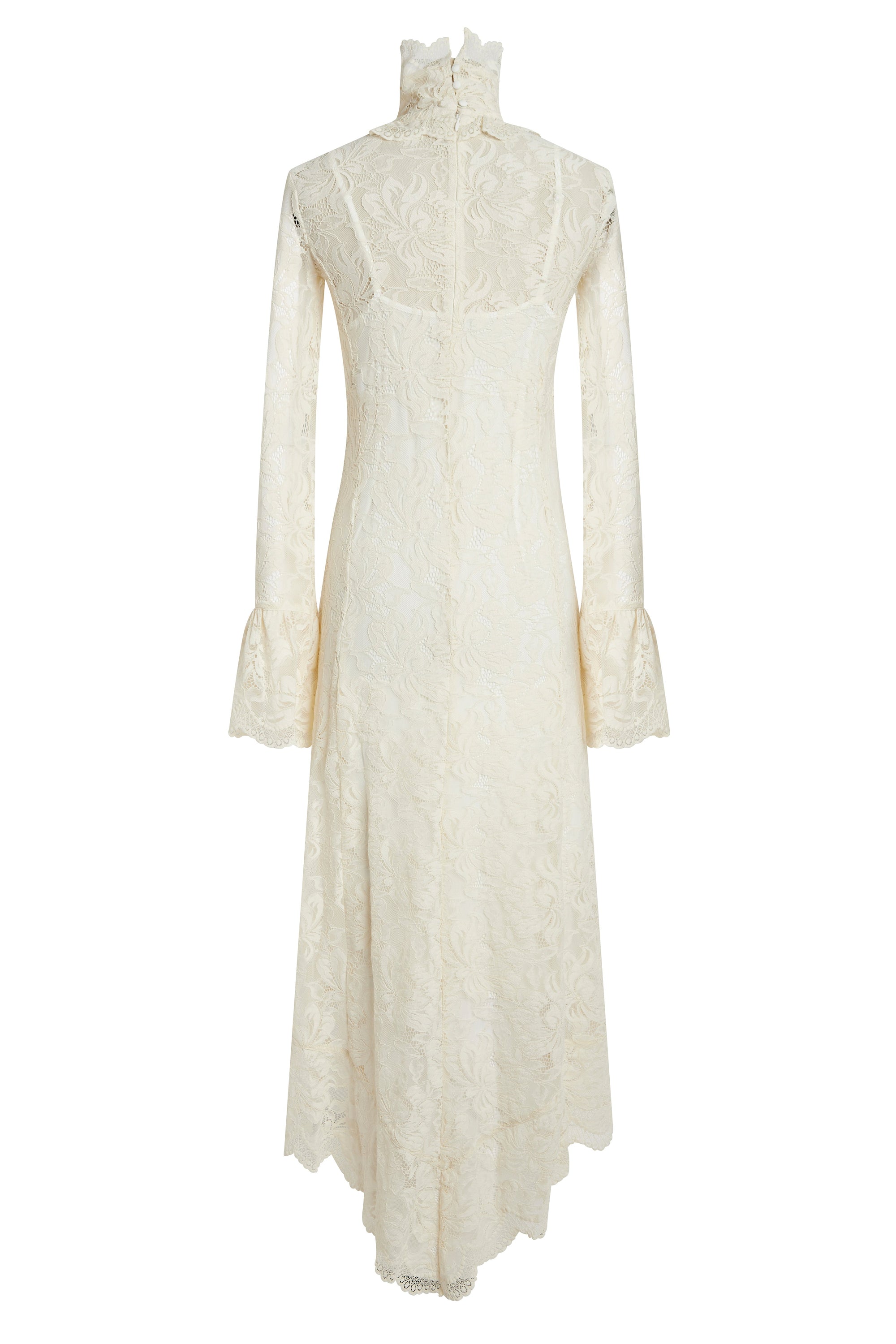 Robe manches longues en dentelle - Ivory