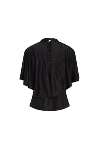 Blouse à manches drapées et à chaîne - Black