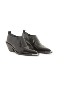 Bottines santiags basses en cuir - Black