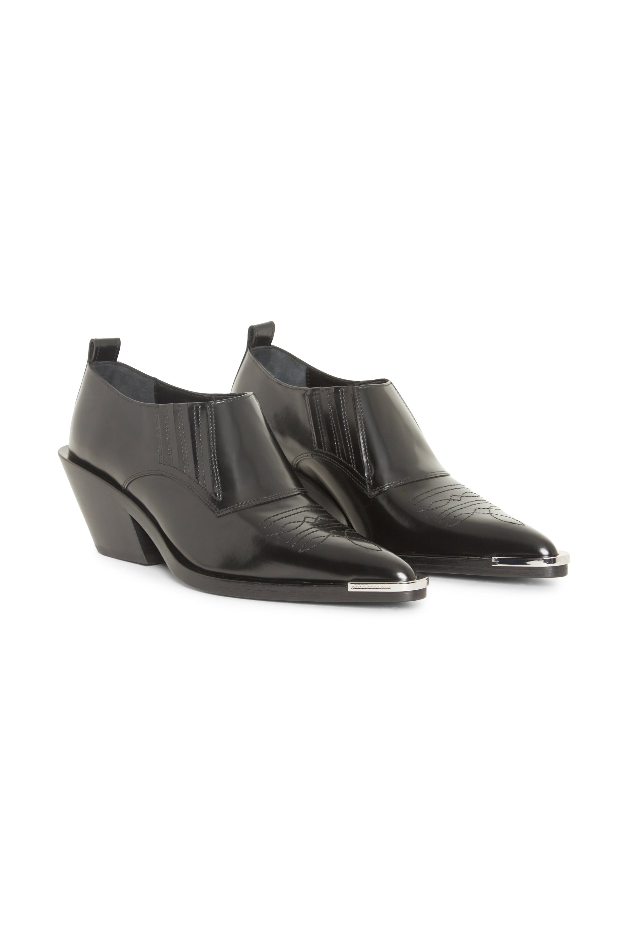 Bottines santiags basses en cuir - Black