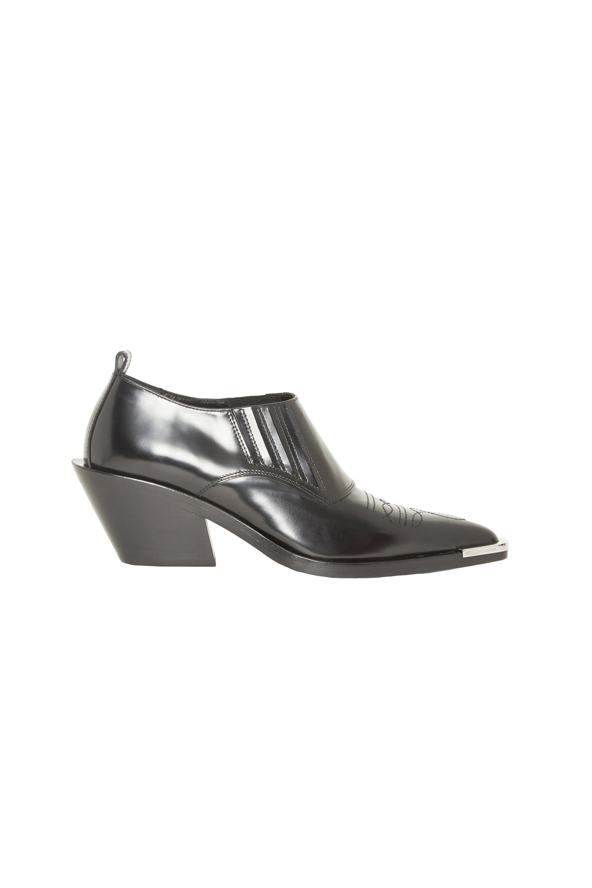 Bottines santiags basses en cuir - Black
