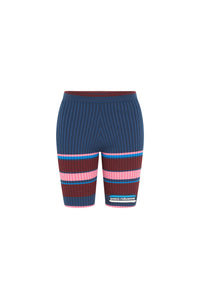 Cycliste côtelé tricolore - Navy Pink