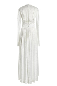 Robe longue évasée à clous - Ecru