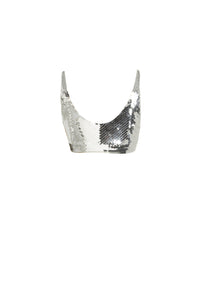 Sequin-embroidered jersey bra - Nude