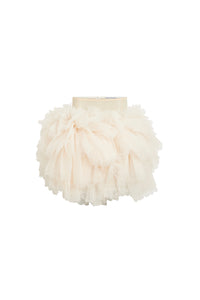 Short tulle skirt - Ecru