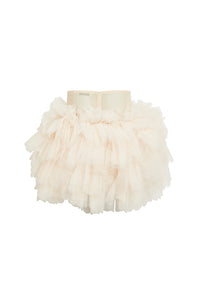 Short tulle skirt - Ecru