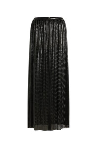 Pleated mesh maxi skirt - Black