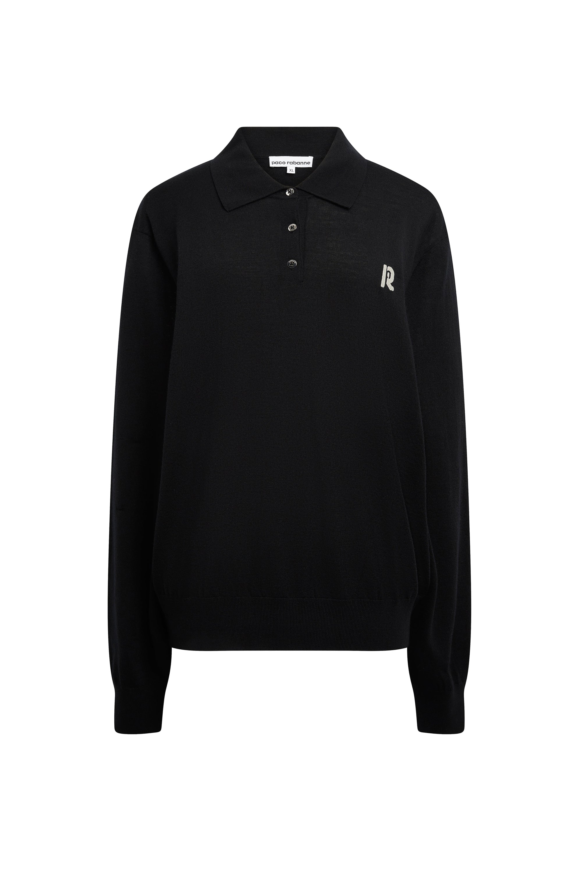 Wool logo polo shirt - Black