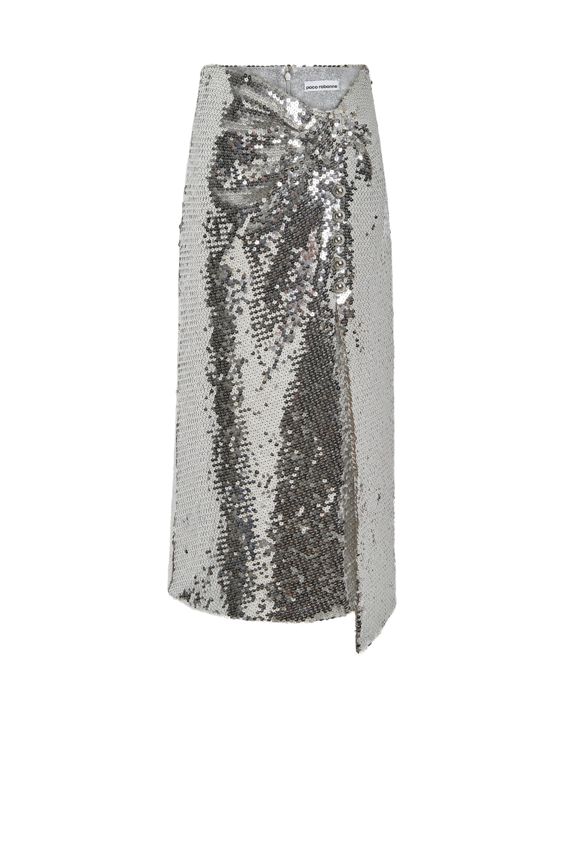 Jupe mi-longue à sequins - Silver