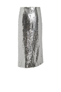 Jupe mi-longue à sequins - Silver