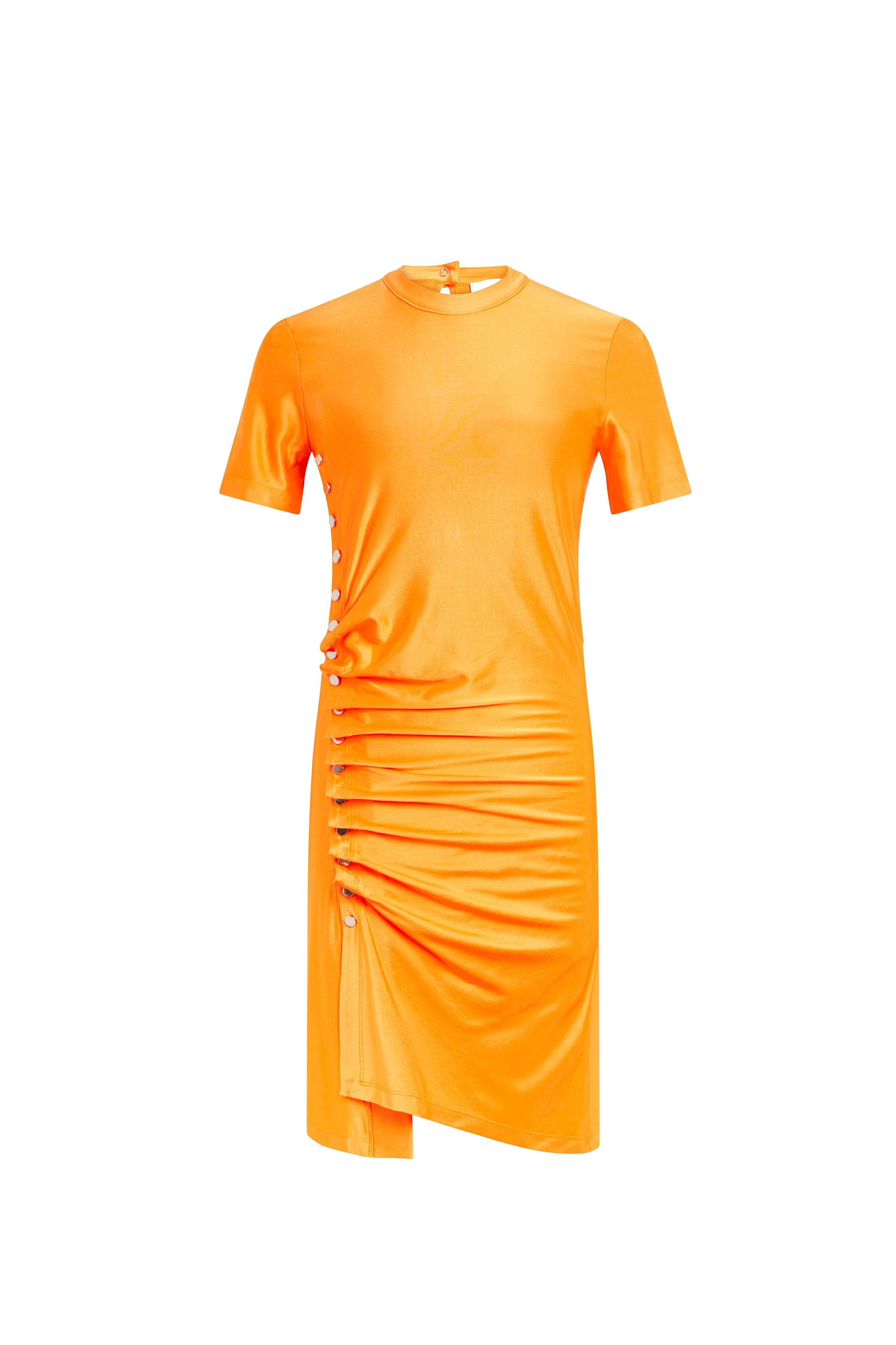 Short draped dress with press studs - Light Orange