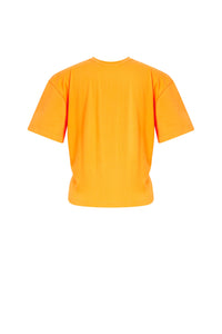 Draped T-shirt with piercing - Light Orange