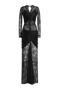 Robe longue en dentelle - Black