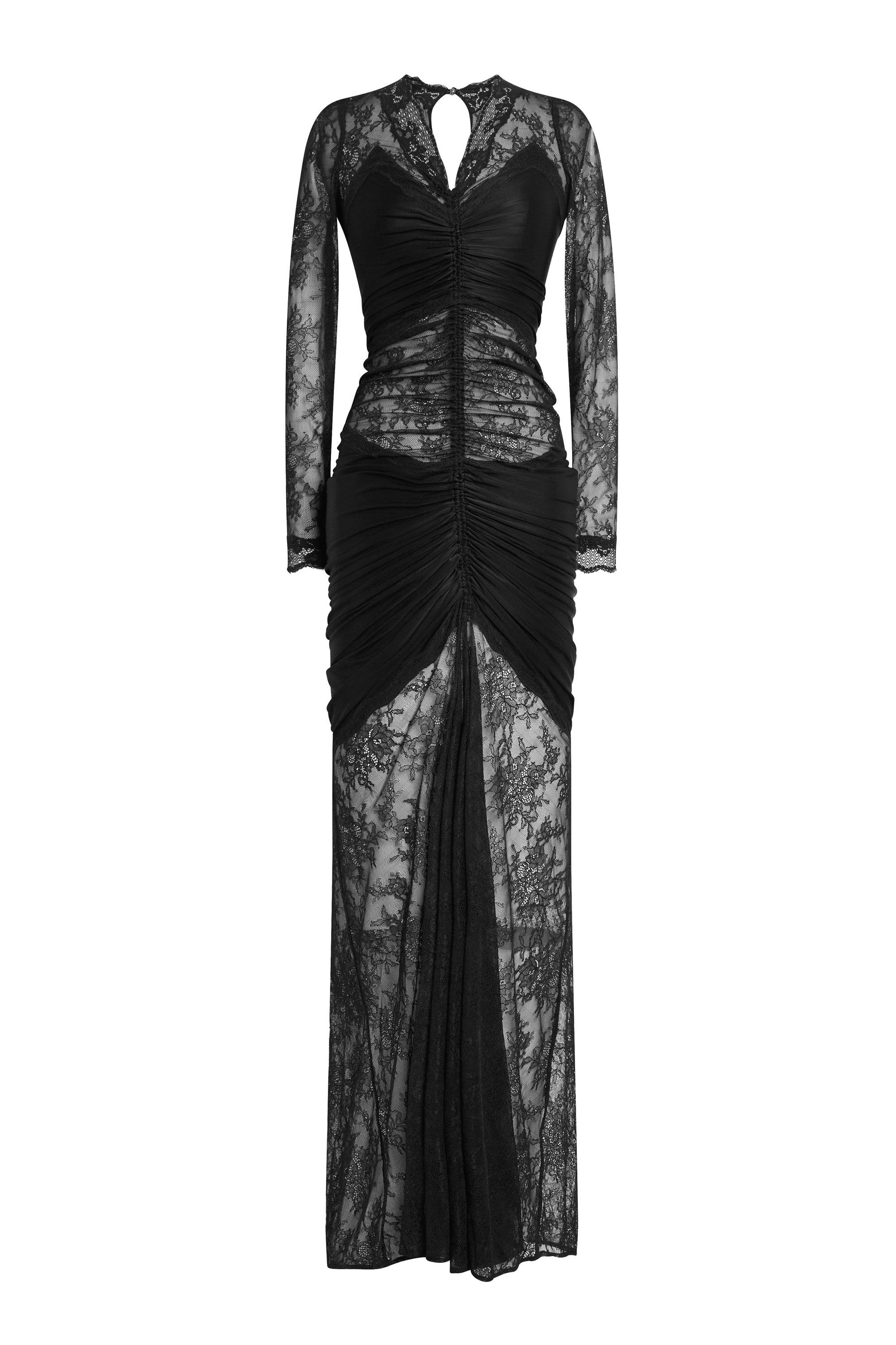 Robe longue en dentelle - Black