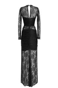 Robe longue en dentelle - Black