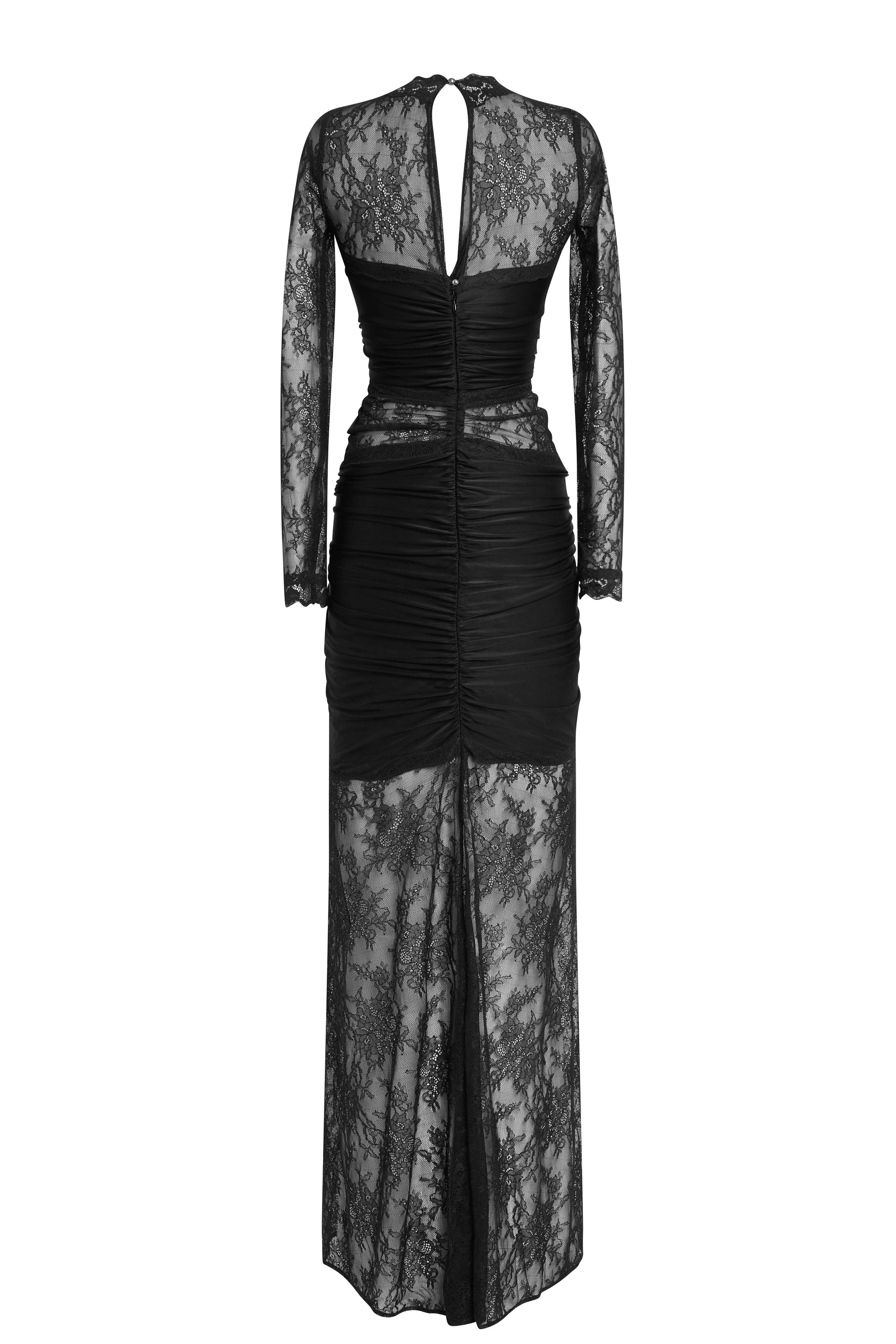 Robe longue en dentelle - Black
