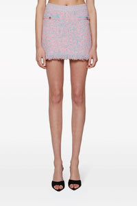 Short tweed skirt - Tweed Lurex Rose