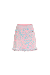Short tweed skirt - Tweed Lurex Rose